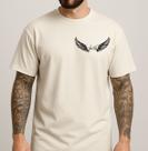 Camiseta Masculina Estampada Algodão 30.1 Penteado Casual Moderna Streetwear Moda Urbana Lifestyle Regular Fit Estética Quem Acredita Estampa Costas
