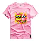 Camiseta Masculina Estampada Bob Esponja e Patrick Cores Vivas CF009 Camisa Algodão Malha Premium Bá