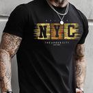 Camiseta Masculina Estampada Casual Algodão Confortável NYC