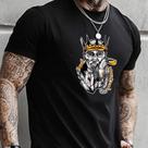 Camiseta Masculina Estampada Casual Algodão Confortável Rei