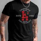 Camiseta Masculina Estampada Casual Algodão Los Angeles