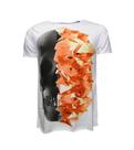 Camiseta Masculina Estampada Caveira Grande Floral - 100% Algodão Penteado Encorpado Premium