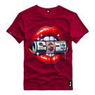 Camiseta Masculina Estampado Boca Vermelha Dólar Imagem Viva Camisa 100% Algodão Premium