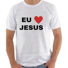 Camiseta Masculina Eu Amo Jesus Frase da Moda