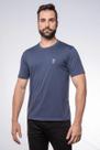 Camiseta Masculina Gola Redonda Bordada Chumbo
