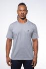 Camiseta Masculina Gola Redonda Bordada Mescla medio