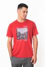 Camiseta Masculina Gola Redonda Estampada Vermelha