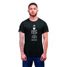 Camiseta Masculina Keep Calm Barba Cabelo e Bigode Preta Camiseta Masculina Keep Calm Barba Cabelo e Bigode Preta