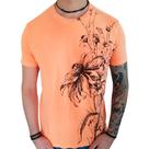 Camiseta Masculina Laranja Slim Fit M Biotwo Flores