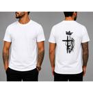 Camiseta Masculina Leão com Cruz e Coroa nas Costas Estilo e Fé Camiseta Masculina Leão com Cruz e Coroa nas Costas Estilo e Fé