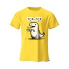 Camiseta Masculina Macia E Respirável 100% Algodão Com Estampa De Dinossauro, Gola Redonda, Manga