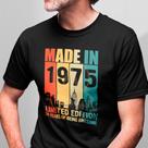 Camiseta Masculina Made In 1975 Limited Edition 50 Anos Vintage Aniversario 100% Algodão Premium Camiseta Masculina Made In 1975 Limited Edition 50 Anos Vintage Aniversario 100% Algodão Premium