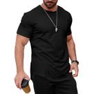 Camiseta masculina Mancozy, manga curta, gola redonda, algodão ajustado Camiseta masculina Mancozy, manga curta, gola redonda, algodão ajustado