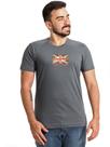 Camiseta Masculina Manga Curta de Algodão Estampada Grafite