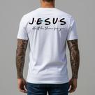 Camiseta Masculina Manga Curta Igreja Culto Missa 100 Algodão Premium Camisa Personalizada Casual Design Cristão Estilo Friends Blusa branca Homens Fé