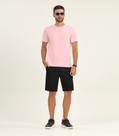 Camiseta Masculina Manga Curta Meia Malha Diametro Rosa