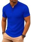 Camiseta Masculina Manga Curta Raglan Modelo Henley Premium