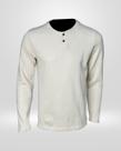 Camiseta Masculina Manga Longa Gola Henley Off White Camiseta Masculina Manga Longa Gola Henley Off White