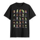 Camiseta masculina Nintendo Pixel Cast 3GG de algodão preto