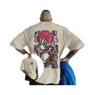 Camiseta Masculina Oversized Akaza Demon Slayer Anime De Algodão Manga Curta Casual De Verão Y2k