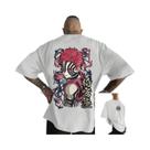 Camiseta Masculina Oversized Akaza Demon Slayer Anime De Algodão Manga Curta Verão Casual Y2k