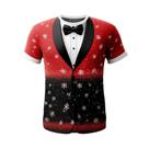 Camiseta Masculina Oversized Com Estampa 3D De Natal, Casual, Manga Curta, Gola Redonda, Pullover,