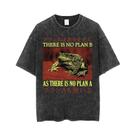 Camiseta Masculina Oversized Com Estampa De Sapo Engraçado, Estilo Japonês, Retrô, Lavada.