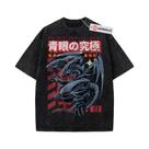 Camiseta Masculina Oversized Vintage Lavada Com Estampa De Anime Yu-Gi-Oh Osiris, O Dragão Do Céu, Camiseta Masculina Oversized Vintage Lavada Com Estampa De Anime Yu-Gi-Oh Osiris, O Dragão Do Céu,