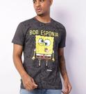 Camiseta Masculina Personagem Bob Esponja em Algodão Estampada Manga Curta - Gangster