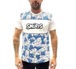 Camiseta Masculina Personagem Smurfs Gangster Manga Curta em Algodão
