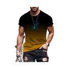 Camiseta Masculina plus Size Com Estampa 3D Gradiente, Moda De Verão, Pullover O-Neck, Estilosa E