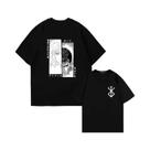 Camiseta Masculina Preta Berserk Anime Com Estampa Gráfica Guts Estilo Manga Dark Fantasy Casual