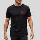 Camiseta Masculina Preta Bíceps Halteres Algodão Treino Musculação Fitness Academia Casual Força Performance Estilo Gym