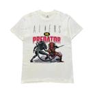 Camiseta Masculina Preta Casual De Algodão Com Gola Redonda Aliens VS Predator Comic De Manga Curta