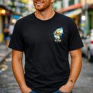 Camiseta Masculina Preta Troféu Mundial Estampa Peito Discreta Estilo Urbano Conforto Casual Minimalista Luxo Soft Reforçado Qualidade Top