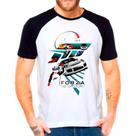 Camiseta Masculina Raglan Branca Forza jogos games Camiseta Masculina Raglan Branca Forza jogos games