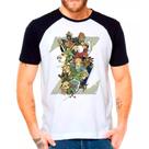 Camiseta Masculina Raglan Branca Zelda Jogos Games