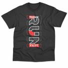 Camiseta Masculina Run Fast Think Fast Basica Estampada Unissex 100% Algodão Camiseta Masculina Run Fast Think Fast Basica Estampada Unissex 100% Algodão
