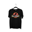 Camiseta Masculina Sem Internet Dino Preta Camiseta Masculina Sem Internet Dino Preta