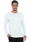 Camiseta Masculina Slim Com Elastano Manga Longa Branca Camiseta Masculina Slim Com Elastano Manga Longa Branca