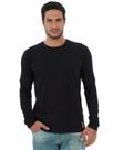 Camiseta Masculina Slim Com Elastano Manga Longa Preta Camiseta Masculina Slim Com Elastano Manga Longa Preta