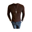 Camiseta Masculina Slim Fit Básica De Gola Alta Casual Pullover Moda Para Outono E Primavera Camiseta Masculina Slim Fit Básica De Gola Alta Casual Pullover Moda Para Outono E Primavera