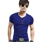 Camiseta Masculina Slim Fit Gola V Camisa Justa Cores