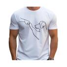 Camiseta Masculina Solta com Cachorro Engraçado - 100% Algodão - Casual e Esportiva
