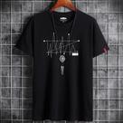 Camiseta Masculina Solta de Algodão - Manga Curta, Estampa Gótica, Casual de Verão