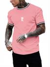 Camiseta masculina SOLY HUX com estampa de letras em forma de coroa rosa empoeirada M