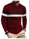 Camiseta masculina SOLY HUX manga longa color block bordô