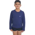 Camiseta Masculina Teen Manga Longa UV 50+ Azul Marinho