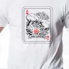 Camiseta Masculina The Lovers Caveira Rosa Gótica Casual Dia Dos Namorados Streetwear 100% Algodão