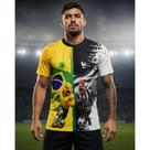 Camiseta Masculina Torcida Galo Brasil Dry fit premium torcedor -